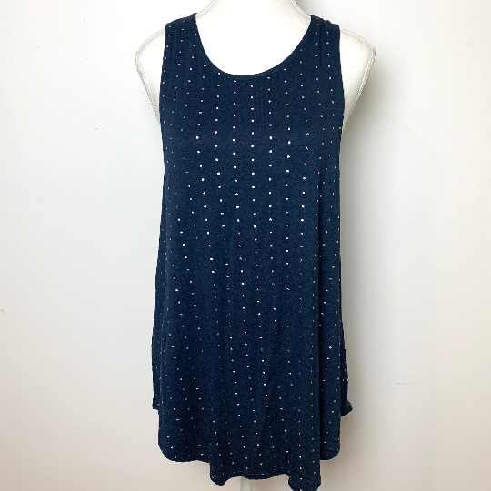 Decjuba navy and gold loose singlet dress