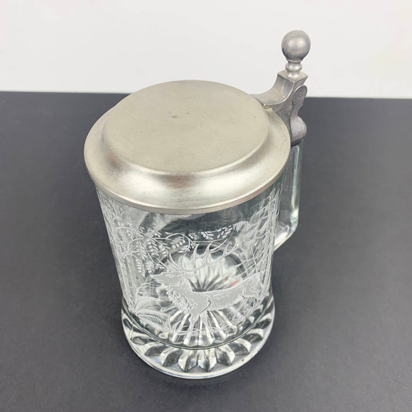 Silver lid on beer stein