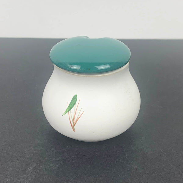 Denby 'Green Wheat' lidded mustard pot rear view