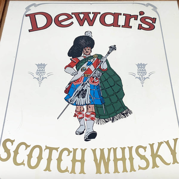 Dewar's Scotch Whisky framed advertising mirror detail