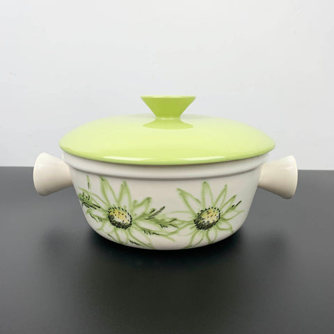 Diana Pottery Flannel Flower lidded casserole dish