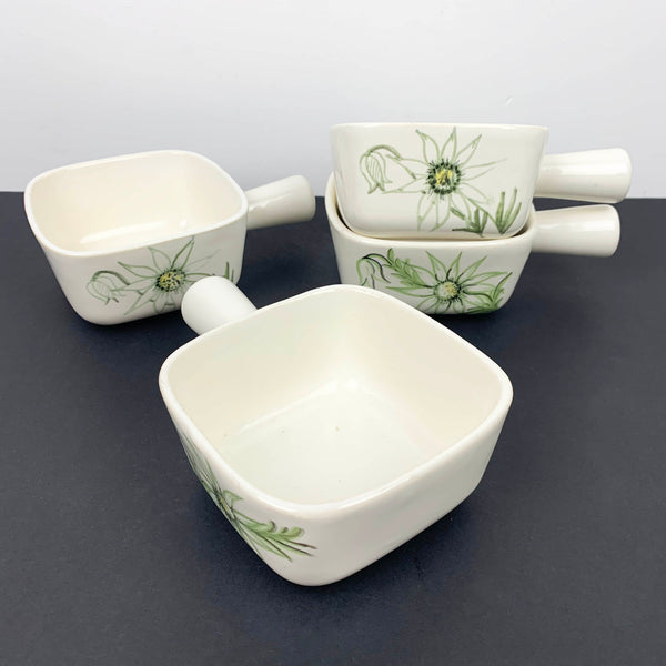 Rare Diana Pottery 'Flannel Flower' ramekin - Set of 4