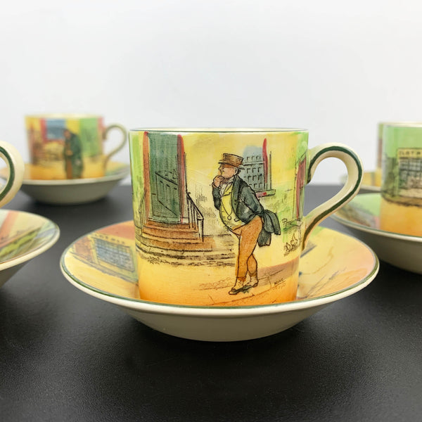 Royal Doulton Dickens Ware rare matching coffee duos - Set of 6