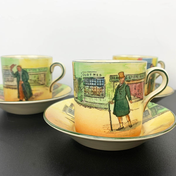 Royal Doulton Dickens Ware rare matching coffee duos - Set of 6