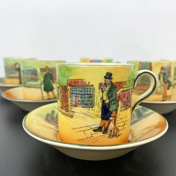 Royal Doulton Dickens Ware rare matching coffee duos - Set of 6