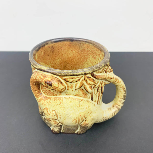 Gempo Pottery vintage Dinosaur Coffee Mug interior