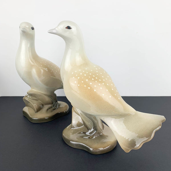 Pair of porcelain dove figurines