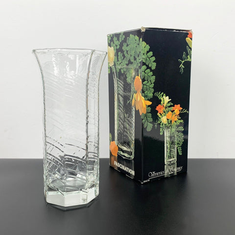 Durobor Belgium mid century glass vase with original box