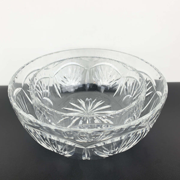 Edinburgh Crystal art deco salad bowls - Set of 2 nested