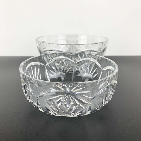 Edinburgh Crystal art deco salad bowls - Set of 2 nested