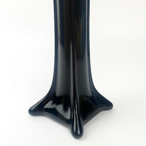 Elephant foot black glass vase base