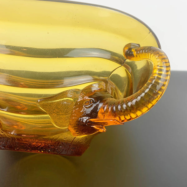 Sowerby Glass amber elephant bowl