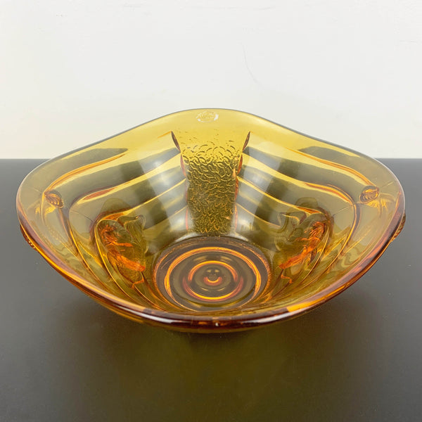 Sowerby Glass amber elephant bowl