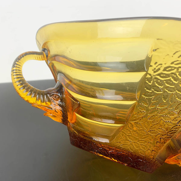 Sowerby Glass amber elephant bowl