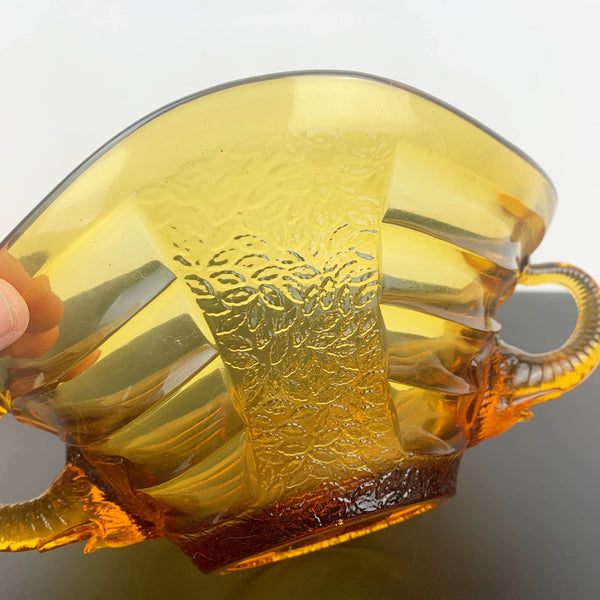 Sowerby Glass amber elephant bowl