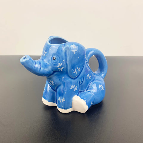 Blue floral elephant creamer and sauce jug