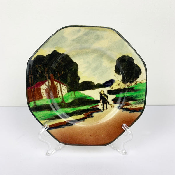 Rare 1920's Empire Ware 'The Bush Road' octagonal plate