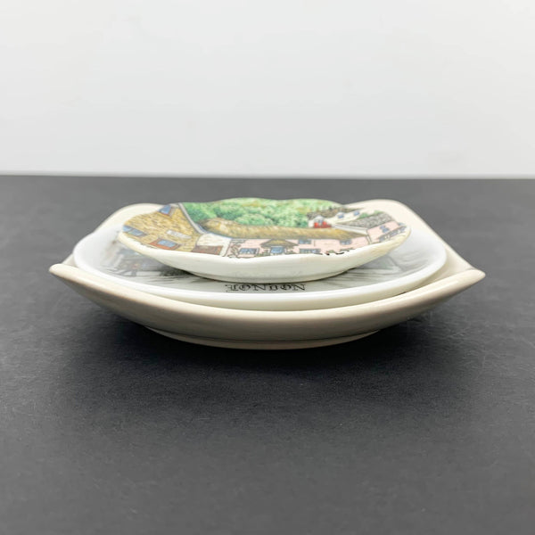 English trinket dish collection stacked togather