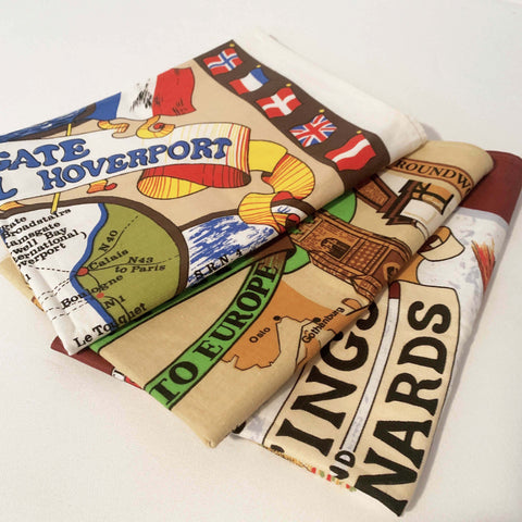 Vintage English cities tea towel collection - Set of 3