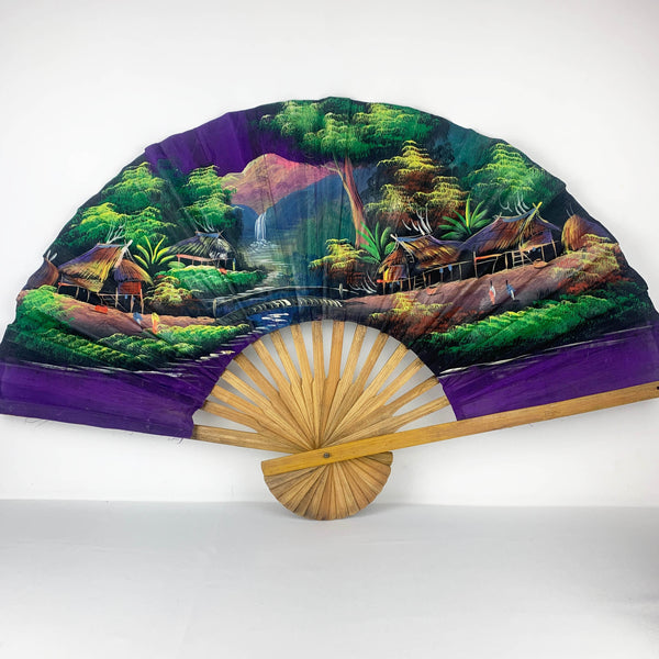 Asian hand painted folded fans - Set of 2