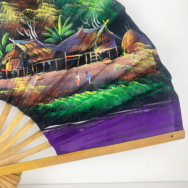 Asian hand painted folded fans - Set of 2