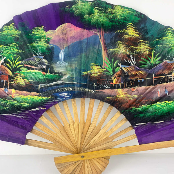 Asian hand painted folded fans - Set of 2