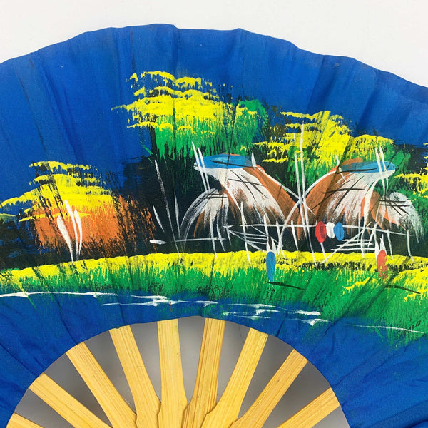 Asian hand painted folded fans - Set of 2