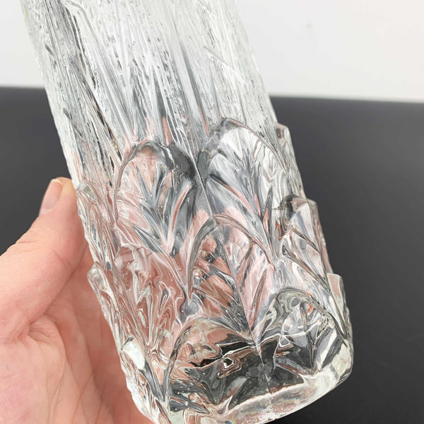 Fidenza Italian Layered Leaf textured small glass vase