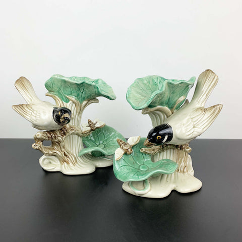 Fitz and Floyd rare 'Lotus Bird' figural candle holders 1978 - Set of 2