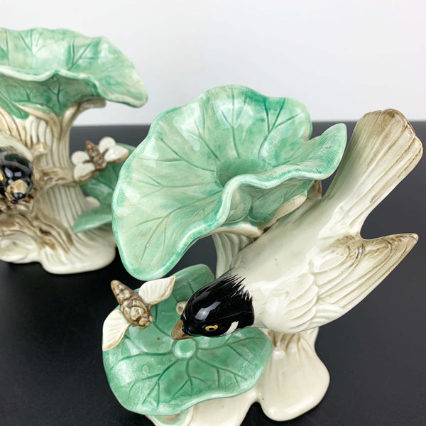 Fitz and Floyd rare 'Lotus Bird' figural candle holders 1978 - Set of 2