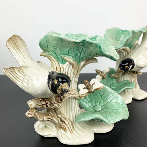 Fitz and Floyd rare 'Lotus Bird' figural candle holders 1978 - Set of 2