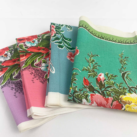 Vintage floral tea towel collection - Set of 4