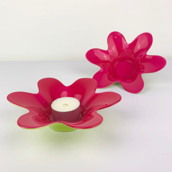 Flower Shape Glass Candle Holders