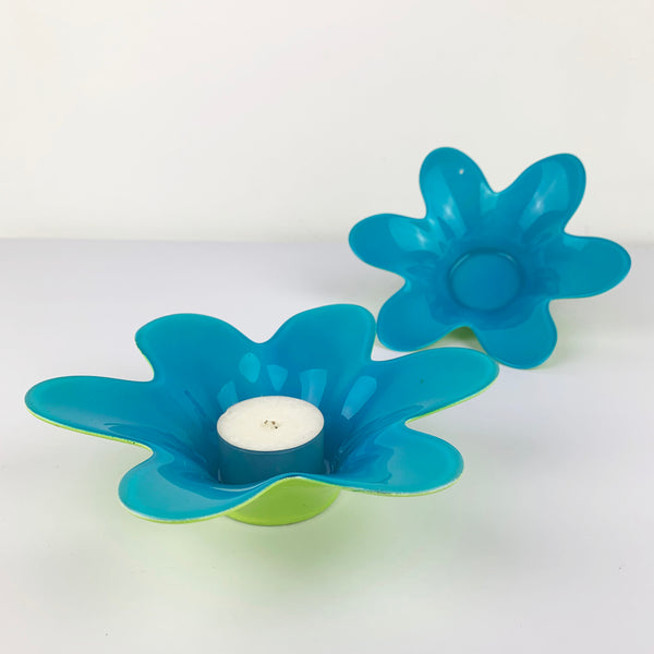 Flower Shape Glass Candle Holders