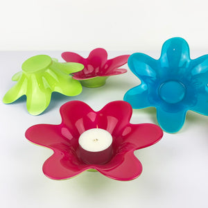 Flower Shape Glass Candle Holders