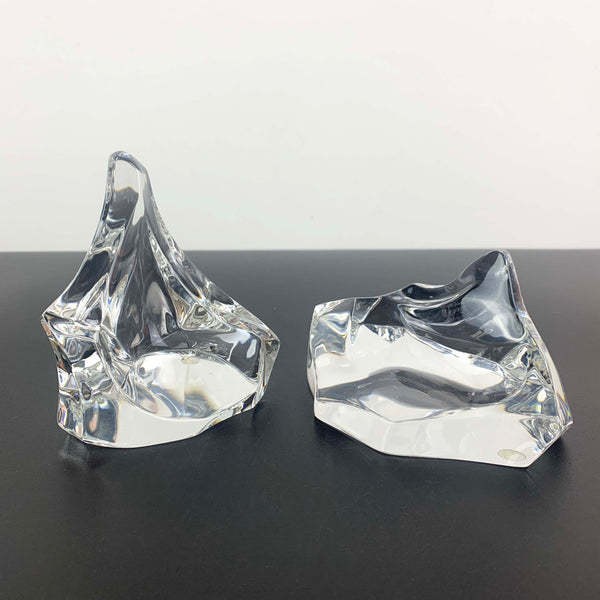 Franklin Mint 1987 crystal iceberg sculpture - Set of 2