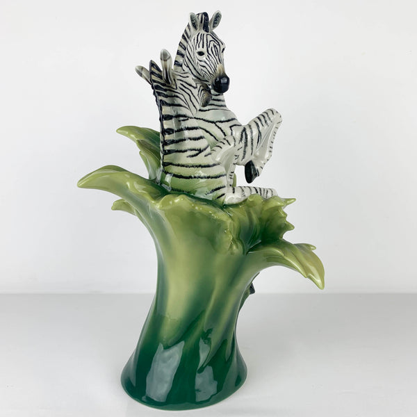 Franz Rare and Retired African Animal Collection Zebra Sculptured Vase