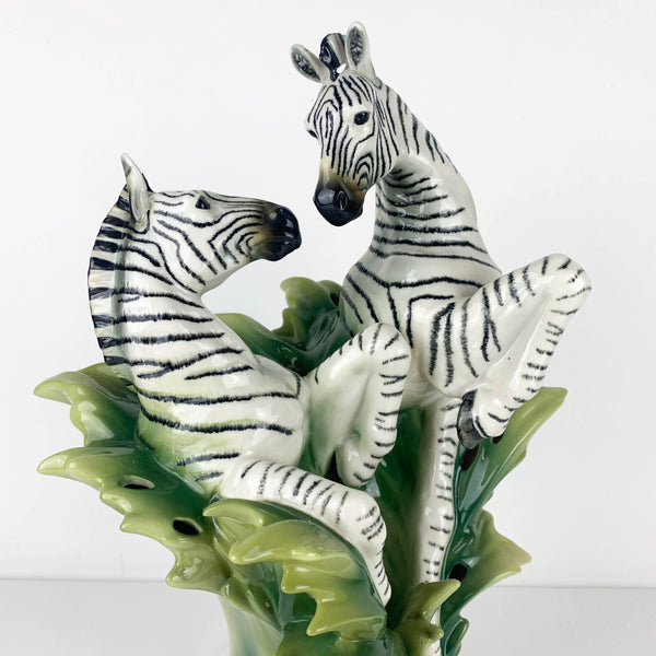 Franz Rare and Retired African Animal Collection Zebra Sculptured Vase