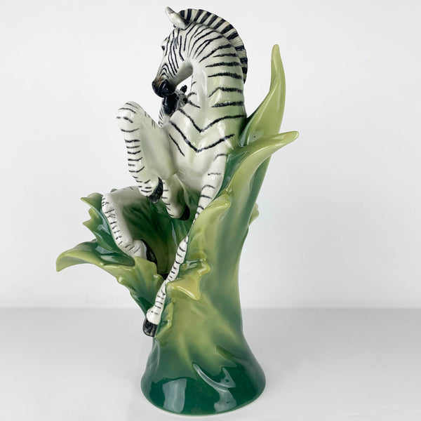 Franz Rare and Retired African Animal Collection Zebra Sculptured Vase