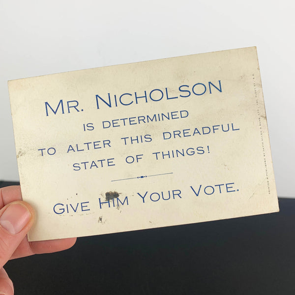 Rare political advertising/voting card Free Trade issue 1906