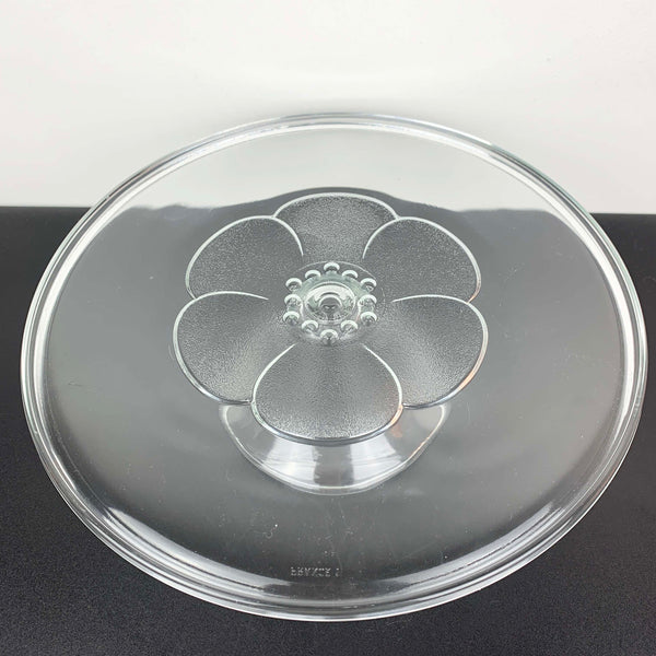 Les Verreries Du Gier 'Poppy' glass pedestal cake stand