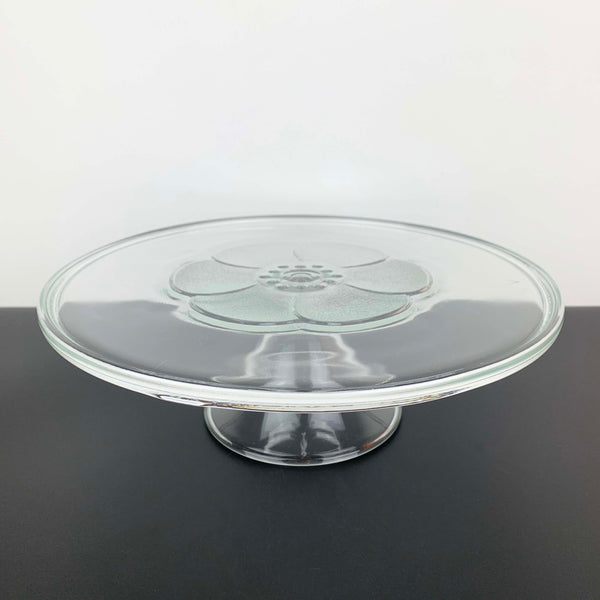 Les Verreries Du Gier 'Poppy' glass pedestal cake stand