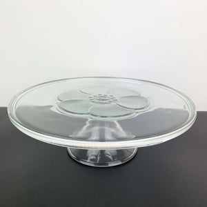 Les Verreries Du Gier 'Poppy' glass pedestal cake stand