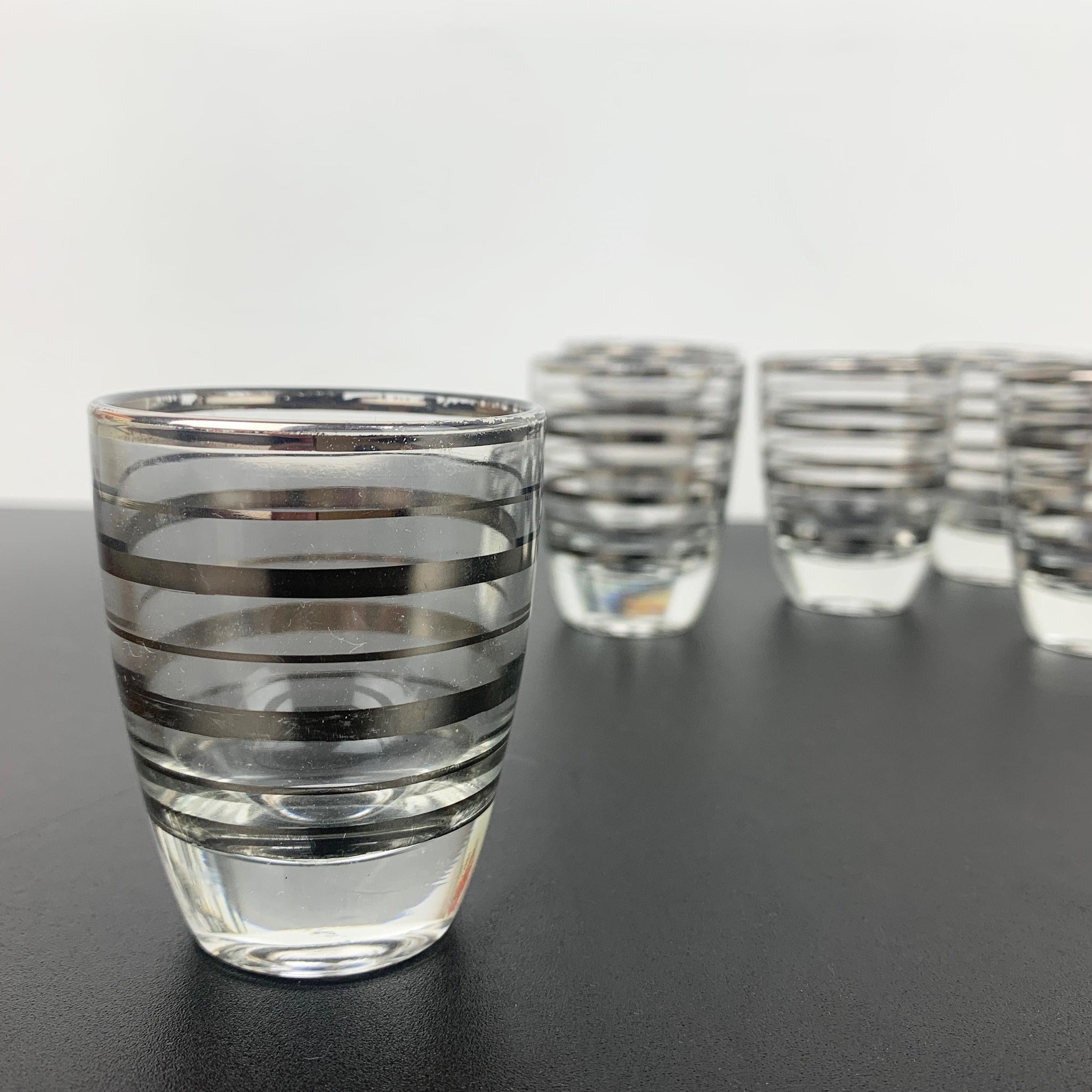 Luminarc France silver striped shot glass - Set of 6