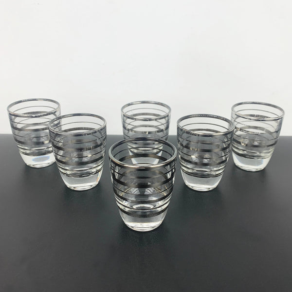 Luminarc France silver striped shot glass - Set of 6