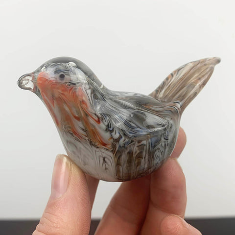 Miniature glass bird ornament