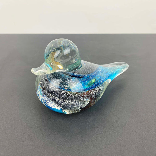 Hand blown glass duck paperweight ornament