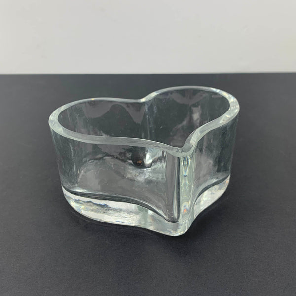 1990's heart shape glass bowl