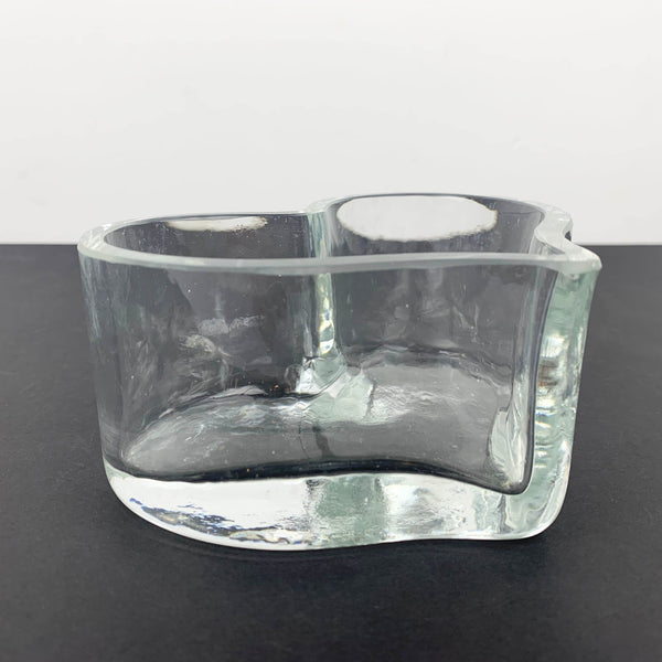 Heart shape glass candy bowl thick base