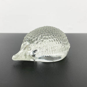 Glass hedgehog paperweight ornament